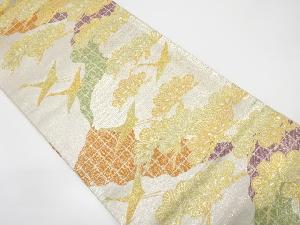 松に鶴模様織り出し袋帯